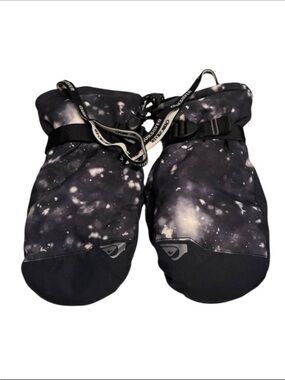 Quiksilver Black Galaxy Pattern Snow Mittens